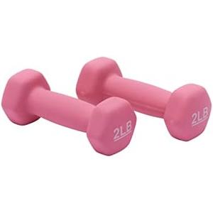 Pack Of 2 Amazon Basics Neoprene Dumbbell Hand Weights for Exercise and Muscle Toning  Pink