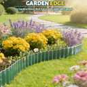 6''x30FT Corrugated Garden Edging, Durable Plastic Landscape Border for Flower Beds, Garden, Lawn and Landscape Edging (Green)
