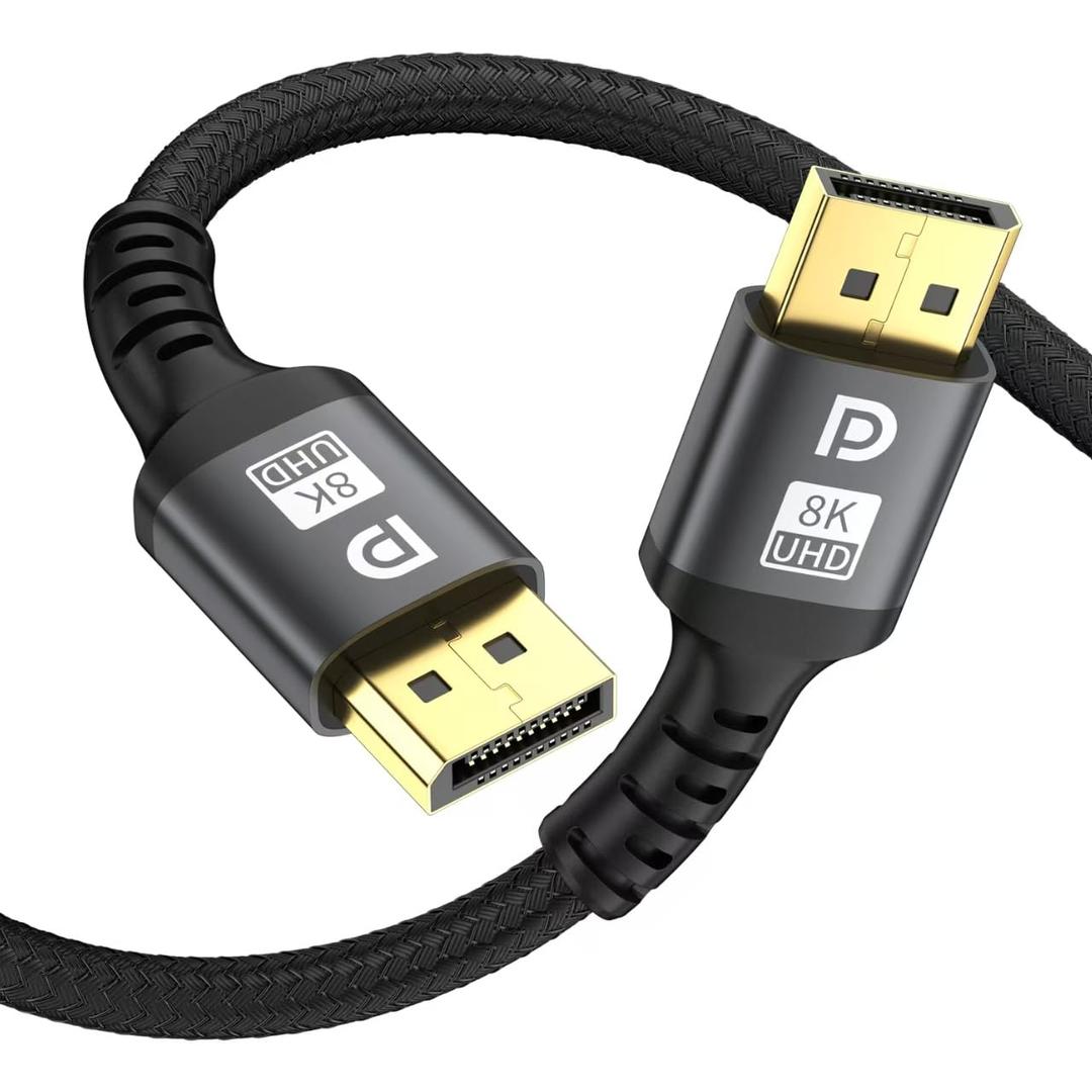 8K Displayport Cable 3.3ft 1.4 Cable - High Speed DisplayPort [8K@60Hz, 4K@144Hz, 2K@240Hz] Supports 32.4Gbps,and is Used for HDR, FreeSync G-Sync, Gaming Monitor PC TV Graphics
