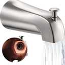 Universal Bathtub Tub Spout with Diverter, Wall Front Mount Tub Faucet Spout 1/2" IPS Thread, Compatible with Westbrass E531D-1F-62 Replacement (Brushed Nickel)