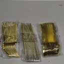 N9R 60PCS Gold Plastic Silverware - Gold Plastic Cutlery Set Disposable Flatware Dinnerware -30 Forks, 15 Spoons, 15 Knives for Party, Thanksgiving, Christmas