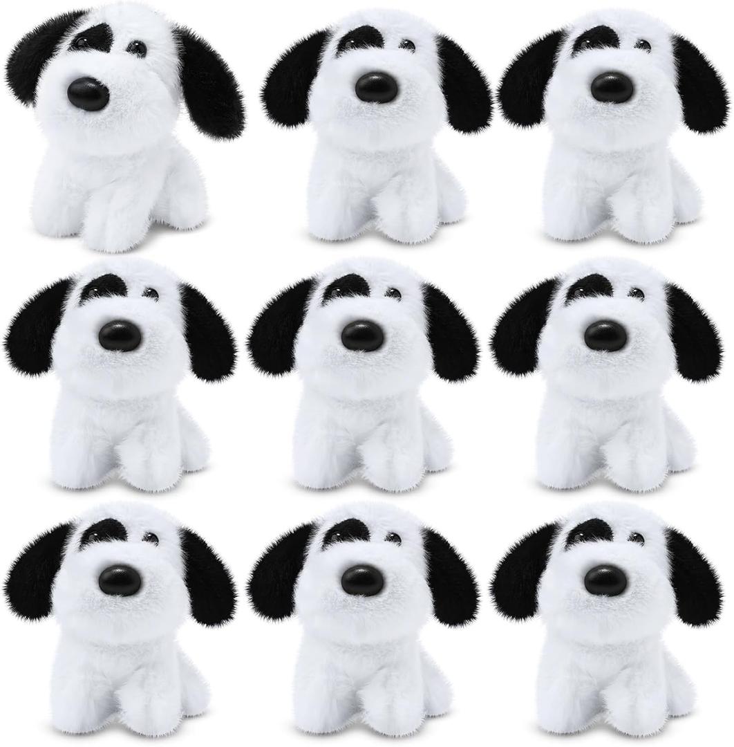 Sumind 9 Pcs 4 5 Mini Plush Stuffed Dog Party Favor Small Puppy Stuffed Animal Bulk Soft Toy Doll Cute for Kids Christmas Stocking Stuffers Gift Baby Shower Birthday Party(Cute Dalmatian)