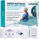 Lunderg Undermattress Bed Alarm for Elderly Adults - Wireless Sensor Pad with Early Alert & Pager - Bed Alarms and Fall Prevention for Elderly and Dementia Patients - Reduces False Alarms