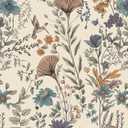 CiCiwind Boho Peel and Stick Wallpaper Floral Birds Wall Paper Vintage Removable Self Adhesive Contact Paper for Kitchen Bedroom Bathroom Decoral Cabinets and Drawers 78.7"17.3" (Beige)