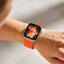 Magnetic Silicone Band Compatible with Apple Watch Band 42mm 41mm 40mm 38mm Series 11 10 9 8 7 6 5 4 3 & SE 3/2/1 Strong Magnetic Clasp, Waterproof & Adjustable (Orange)