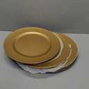 Okllen 11 Pack Plastic Gold Charger Plates, 13" Round Beaded Decorative Dinner Chargers for Wedding, Catering Event, Tabletop Decor