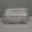 Havawish 4 Pcs Ice Storage Bin for Freezer with Lid and Flexible Scoop Set Plastic Ice Container with Lid Handle for Home Office Fridge Storage (12.4 x 5.91 x 3.94 Inches, Clear)