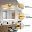 Gold Bathroom Vanity Light Fixtures - 30 inch Rotatable Modern 5CCT LED Vanity Lights for Bathroom Lighting Fixture Over Mirror Dimmable Bathroom Wall Sconce