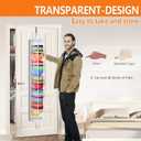 Toread Anti-Drop Over The Door Hat Organizer, Adjustable & Damage-Free Hooks Over Door Hat Organizer, Clear Dust-Resistant Over Door Hat RackHat Rack For Door suitable for doors, wardrobes-W