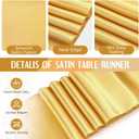 Tudomro 8 Pcs White and Gold Round Plastic Tablecloth and Satin Table Runner Set 84 Inch Round Covers 12 x 108 Inch Table Runners for Wedding Birthday Party Baby Shower Anniversary