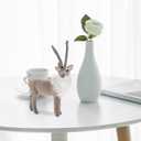 Amosfun Christmas Reindeer Figurine Tabletop Decoration Standing Deer Centerpieces Simulation Animal Model Christmas Winter Party Favors 8.1 x 1.6 x 6.7 Inch