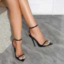Womens Strappy Lace Up Heels Sexy Stiletto High Heeled Open Toe Strap Summer Dress Shoes, Size: 8