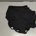 Women's High Waisted Underwear Slightly Tummy Control Cotton Panties Full Coverage Postpartum Briefs 4 Pack (Black, S)