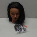Mannequin Head with Human Hair 16'' Cosmetology Manikin Doll Head with 100% Real Human Hair Mannequin Head for Braiding Hairstylists Cosmetology Students Practice Styling with Free Clamp Holder-Black
