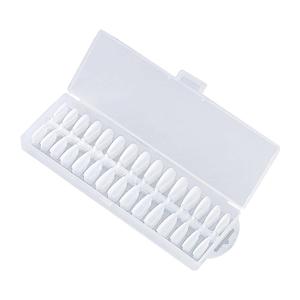 240 Pieces Matte Nail Tips with Organizer Box for Ballerina, Long Trapezoid