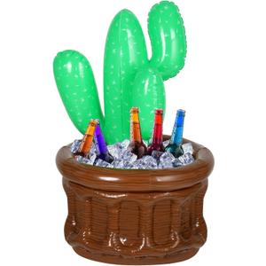 Bencailor Inflatable Cactus Cooler 27.6 x 18 Cactus Ice Bucket Drink Cooler Summer Pool Fiesta Party Decorations Hawaiian Party Supplies for Outdoor Pool Mexican Drink Beverage(1 Piece)