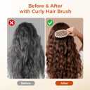 Curly Hair Brush, Curl Defining Brush with Soft Boar Bristles for Combing, Shaping, and Styling Curly Hair Suitable for All Women and Men with Wet & Dry Hair(Wheat)