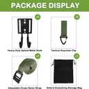 Tree Stand Strap Bow Hanger with Metal Hooks, Tactical Keychain Clip and Storage Bag, High Loading Capacity, Saddle Hunting Accessories, Gear Hanger for Hunting, Hiking, Camping