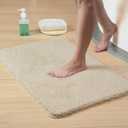 Luxury Quick Dry Non-Slip Bathroom Rugs20'' x 30'' Beige Highly Absorbent Washable and Ultra Soft, Extra Thick Fluffy Bath Mats for Shower/Kitchen/Bathtub Floor
