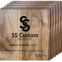 Walnut Plywood Sheets for Crafts 1/8 inch, 3mm Plywood Sheet for Laser Cutting, Wood Burning, Architectural Models, Drawing - 6 Pack Walnut Wood Sheets 12 x 12 inch (SS Custom Products)