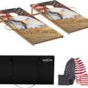 Cornhole Board Set,Corn Hole Games for Adults Outdoor,2X4FT Solid Wood Regulation Cornhole Boards with 8 Cornhole Beans Bags & Carry Case