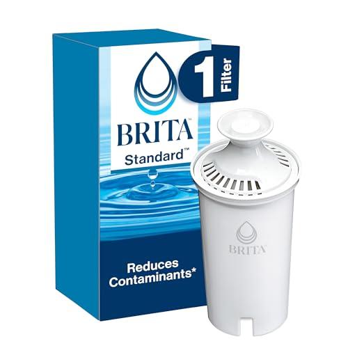 Brita Standard Water Filter, BPA-Free, Replaces 1,800 Plastic Water Bottles a Year, Lasts Two Months or 40 Gallons, Includes 2 Filter, Kitchen Essential