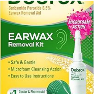 Debrox Ear Wax Removal Kit, Bulb Syringe & 0.5 Fl Oz Ear Wax Removal Drops with Carbamide Peroxide Pack Of 2, EXP. Date 2027-03