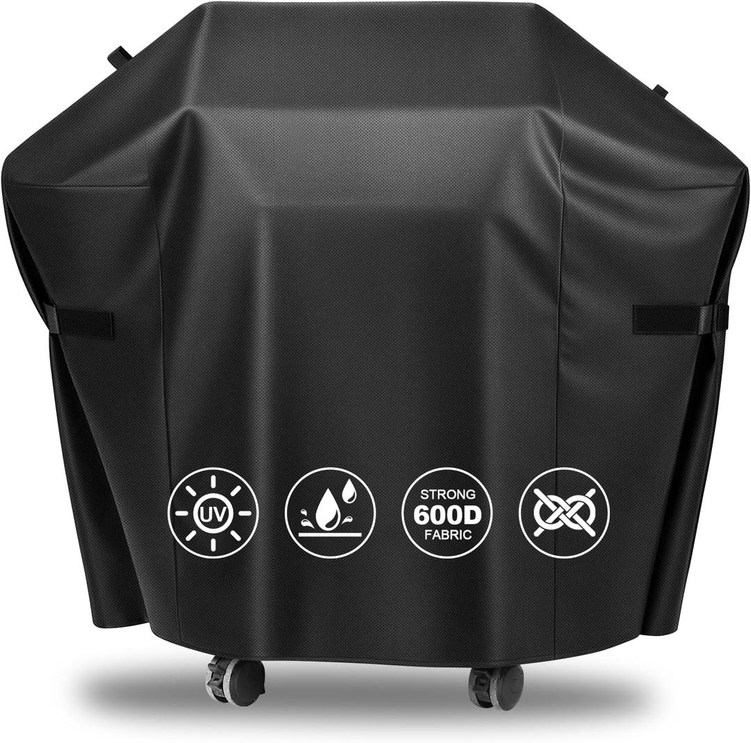 51 Inch Grill Cover for Weber Spirit 300 & Spirit 400 Series Grills, Heavy Duty Waterproof Rip-Proof BBQ Cover & Fade Resistant Covers for Weber Spirit E310, E315, E325, E330, E-425 and E-435 (Black)