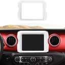 RT-TCZ for Jeep JL Center Console Radio Display Panel Trim Cover for Jeep Wrangler JL JLU Gladiator JT 2018-2023 White Interior Accessories 8.4 inch