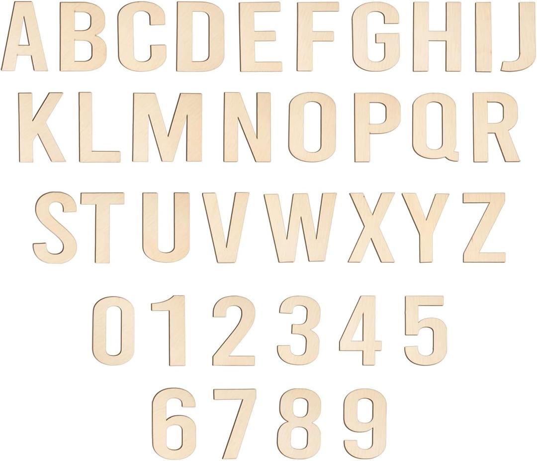 108 Pcs Wooden Letters 5 Inch for Crafts, Small Wood Alphabet Letters and Numbers Unfinished Wooden Letters Cutouts for Painting DIY Project Wall Decor Nursery Room Home Decorations