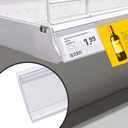 Shelf Label Strips with Shelf Talker Grippers, 50 Pack Snap-in 1.25H Shelf Strip Price Tag Holder Fits Standard Gondola Shelf Channel, Clear Plastic Front and Back Sign Holder for 48 Long Shelf, 47-11/16 inches