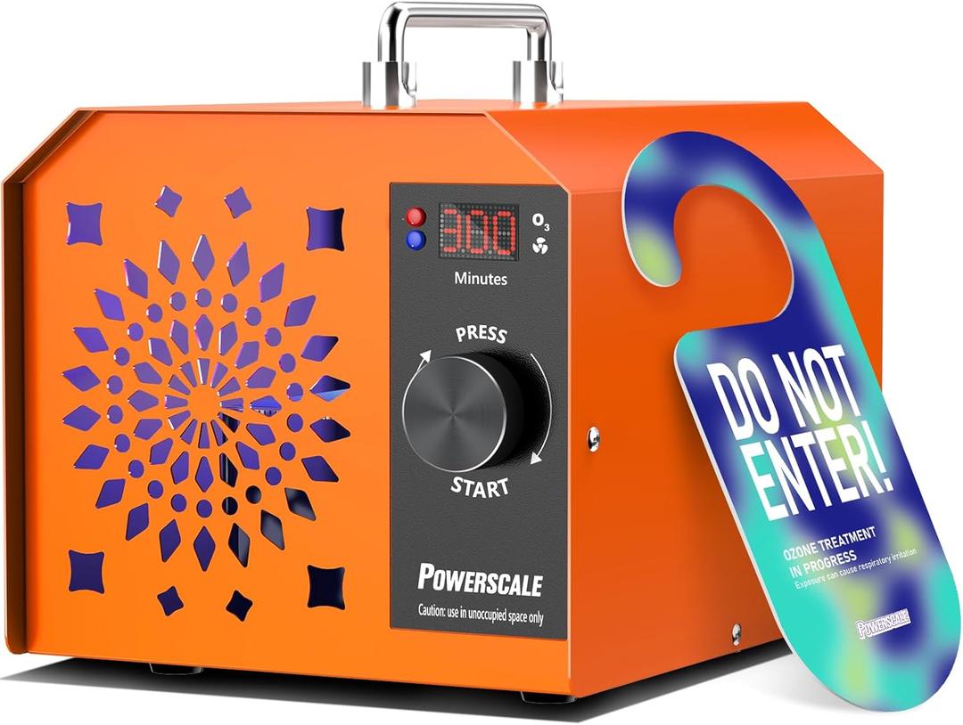 Powerscale Commercial Ozone Machine 250,000mg/h Odor Removal Intelligent Control Ozone Generator Odor Eliminator OZB3 for Large Homes Offices High Capacity Ozone Air Purifier to 21,000sq.ft. Orange