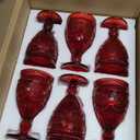 6 PCS Christmas Wine Glasses - Red Goblet Glasses, Deep Red Designs Blend Better With the Christmas Table Setting