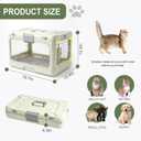 Collapsible Hard Cat Carrier Small Dog Cat Travel Crate Pet Clear (Green) | Kennel Clear Ventilatio with Leak-Proof Pad Hard Plastic Protection Travel Puppy Crates Outdoor Pet Crates 20" L