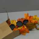 Thanksgiving Centerpiece with 3 Candle Holders Maple Leaves Candle Holder Bow Pine Cones Pumpkin Fall Candle Holders Harvest Table Decorations for Home Tabletop Decor, Candles Not Included (Gold)