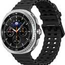 Marine Sport Bands Compatible with Samsung Galaxy Watch 8 Band 44mm 40mm/8 Classic 46mm Men Women,Soft Silicone Breathable Waterproof No Gap Strap for Samsung Galaxy Watch 8 Bands 40 mm 44 mm Correa