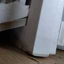 Cambridge Sofia 53-in. Freestanding Fireplace Mantel in White with White Marble Inlay and Log Display, Electric Heater Insert with Color Changing Flames for Living Room, Bedroom