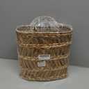 SHCMSADO Wicker Hanging Basket Handmade Woven Hanging Storage Basket Natural Wicker Decorative Baskets for House Garden Wedding Wall Decorations,12*5*12