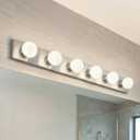 Kichler 36" Bath Bar Vanity Light in Brushed Nickel, 6-Light Traditional Bathroom Light, (36" L x 4.25" H), 626NI