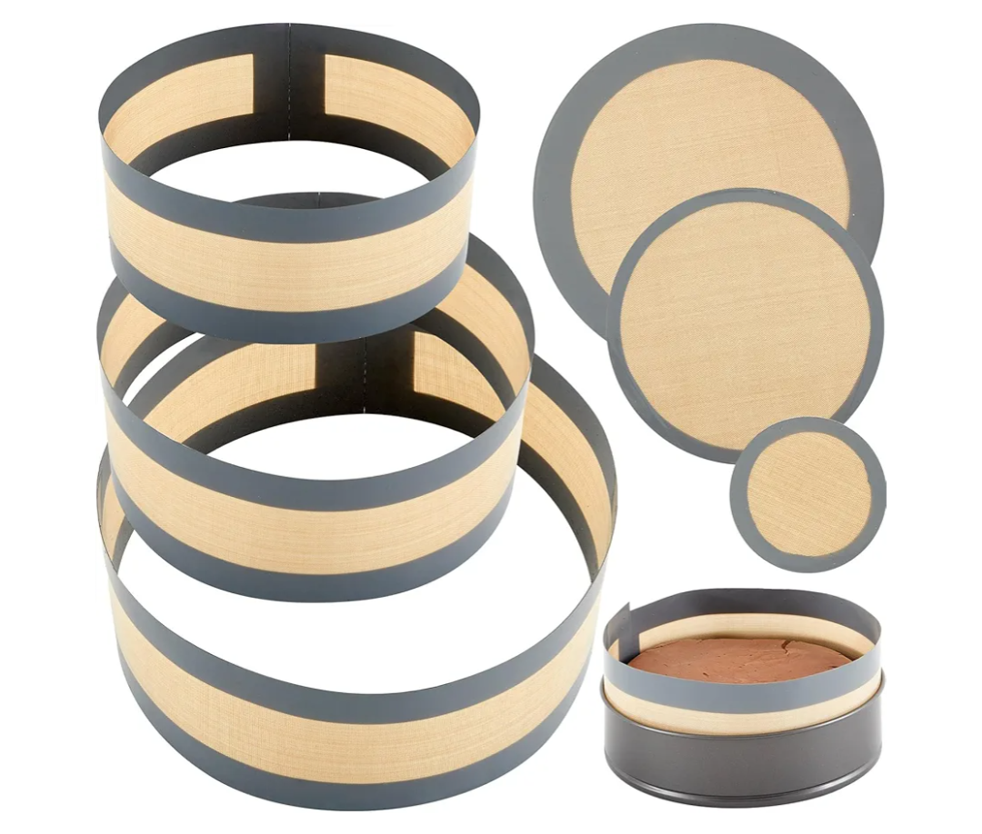 Honeydak 3 Set Silicone Baking Mat for 4, 7, 9 Inch Springform Pan Protector Prevent Cake from Sticking to Bottom and Side Easy Clean Nonstick Silicone Liners for Baking Cheesecake Pan(Gray)