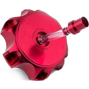49.5mm Gas Fuel Tank Cover Cap, CNC Aluminum Alloy Dirt Bikes Gas Cap with Breather Valve for 50cc 70cc 90cc 110cc 125cc 140cc 150cc 160cc Pit Dirt Motor Bike, Not Fit for ATV (Red)