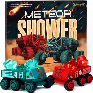 Queensell Meteor Shower  Board Game for Adults and Kids - Fast Strategy Game - 2 Player Tabletop Game  Educational Toys Gift  Fun Family Games for Ages 8 and up