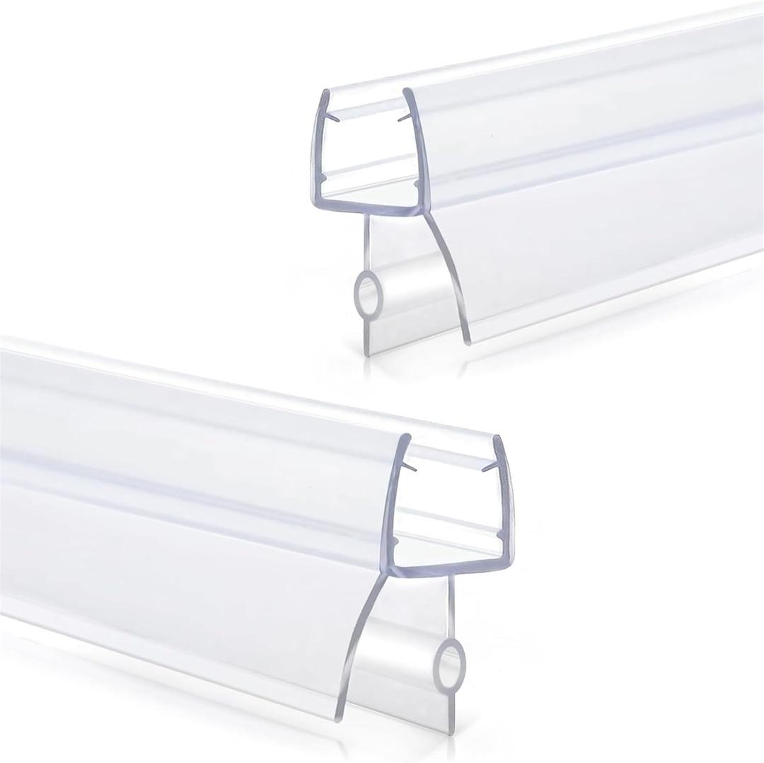 2-Pack Shower Door Seal Strips Frameless Door Sweep for 4-6mm Thick Glass Door Flexible Glass Seal Strip to Stop Shower Leaks