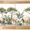 Decal/Stickers Compatible with IKEA Flisat Table Top (Safari)