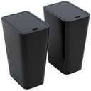 Yieach 12L Black Slim Bathroom Trash Can with Lid,3.17 Gallon Pet/Dog Proof Kitchen Trash Can,Rectangle Thin Garbage Can,Covered Waste Basket,Narrow Small Plastic Trashcan for Room,Bedroom,Office,2PCS