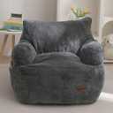 MAXYOYO Kids Bean Bag Chair, Stuffed Toddler Bean Bag Sofa with Filler Bean Bag Chair for Boys and Girls, Lazy Sofa with Pocket Floor Chair for Gaming, Reading, Dark Grey