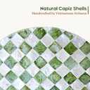 Chi An Home 19.3” Capiz Shell Checkered Pistachio Green Side Table
Capiz Decorative Indoor Cylinder Green Drum End Table, Green Accent Table For Living Room, Eclectic Nightstand For Bedroom