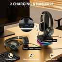 Earbay Wireless Headset with Mic for Work, AI ENC Noise Cancelling for MeetingMute, Wireless Headphones RGB Charge for Remote/Office, Bluetooth 6.0 2.4G Dongle Headset for PC, Phone, Teams, Zoom