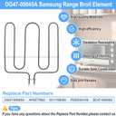 UPGRADED DG47-00045A Broil Element Heater Compatible with Samsung Electric Freestanding Range,DG47-00045A Oven Heating Element Samsung Oven Baking Element Convection Heater Stove Replacement Parts