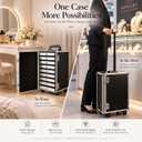 Rolling Jewelry Trolley Case with Drawers Sturdy Case for Travel and Vendor Showes Jewels Sets Display Organizer (Black)